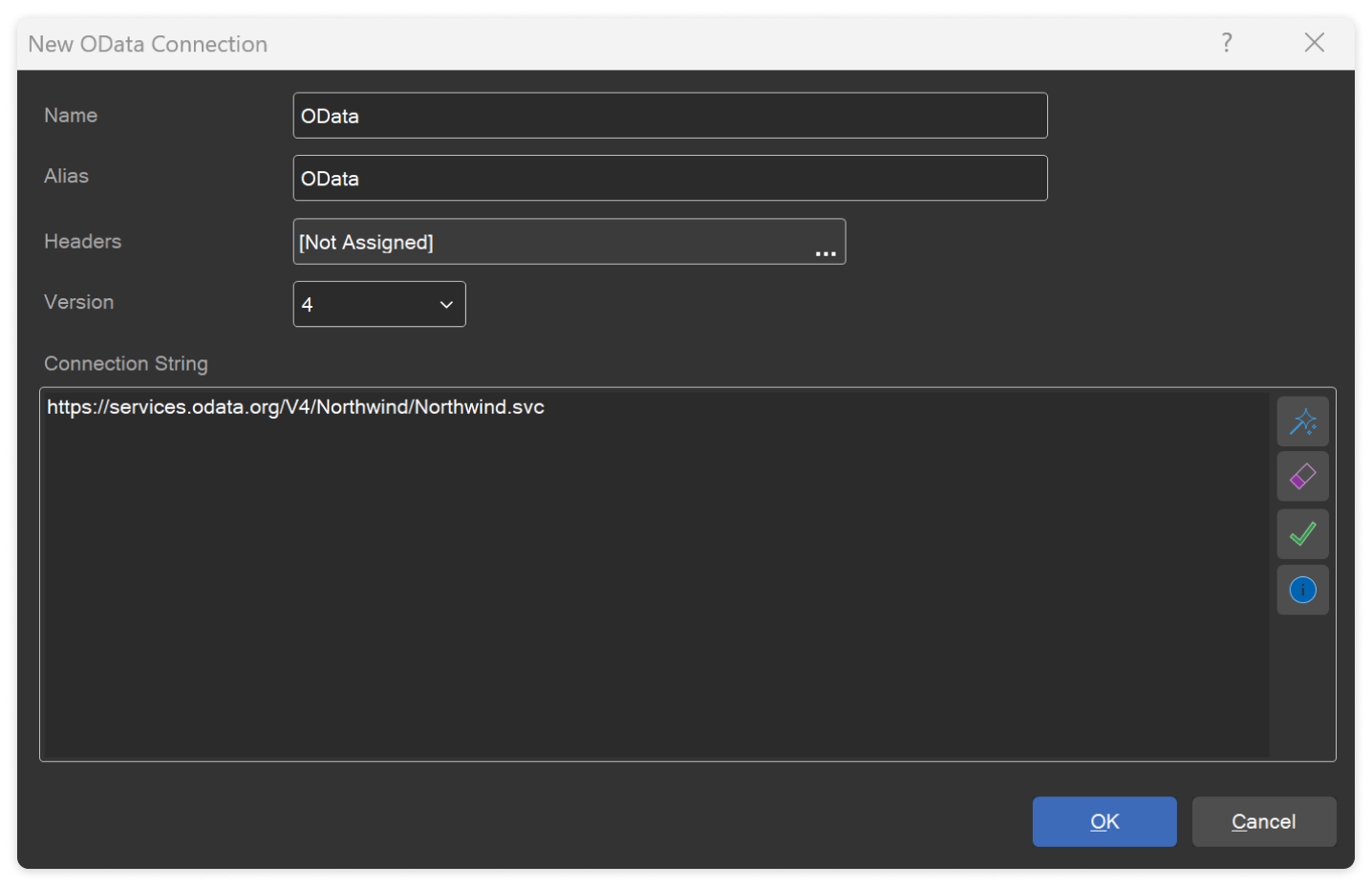 OData connection scring