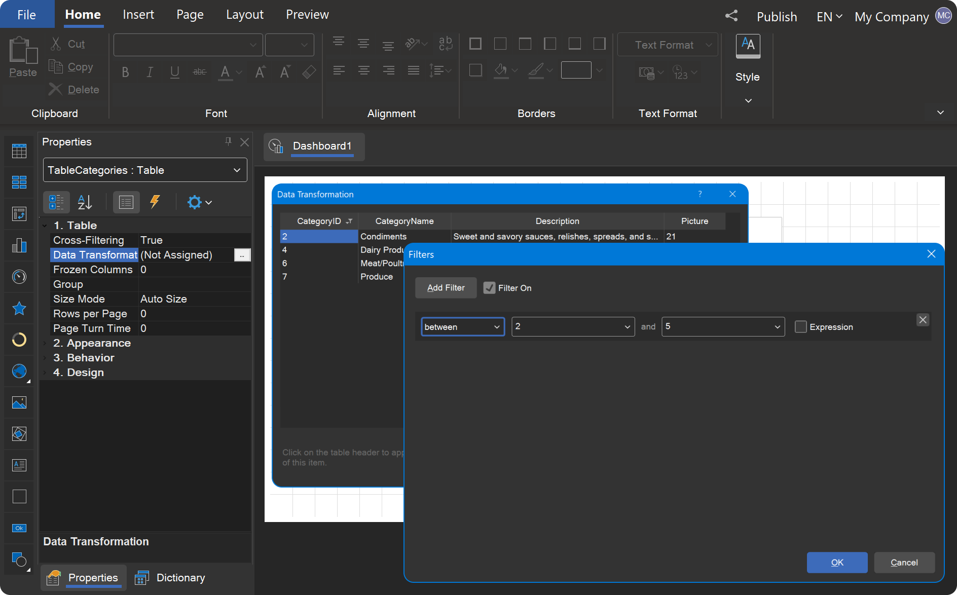 Data Transformation Dashboard